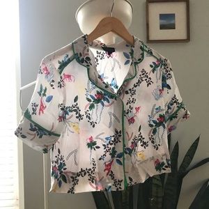 Topshop cropped button-up shirt